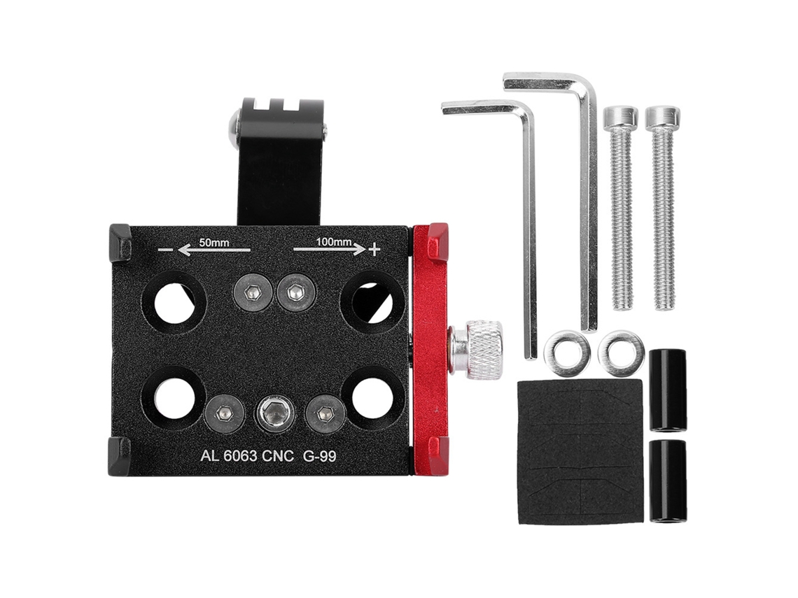 Soporte Ajustable De Aleación De Aluminio Para Teléfono Móvil Con Soporte Para Cámara Para Bicicleta - Negro Y Rojo