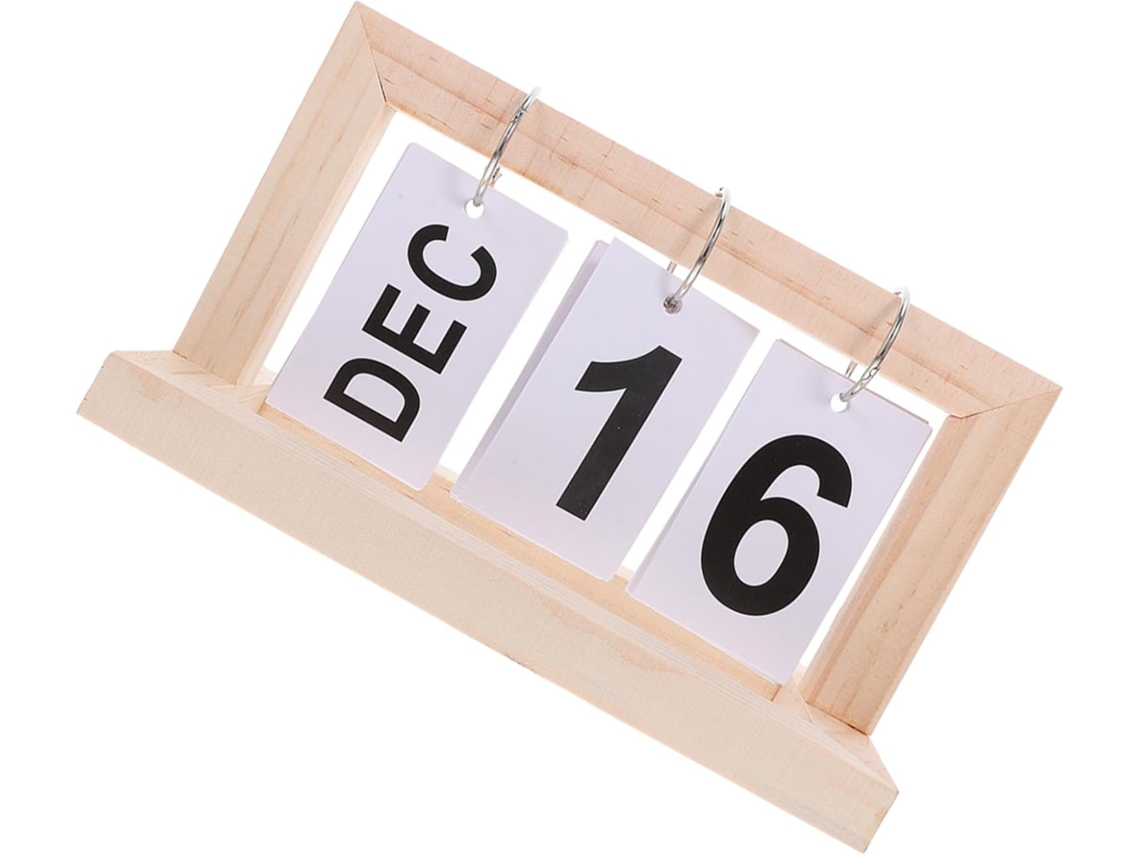 Calendario Perpetuo Rústico De Madera Con Gran Pantalla Para El Hogar.