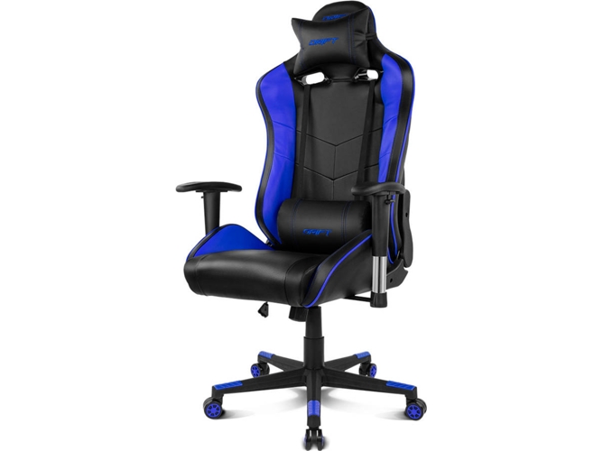 Drift Dr85 Silla gaming negroazul azulnegro para videojuegos de pc asiento acolchado tapizado hasta 150 kg elevador gas clase 4 dr85bl profesional polipiel reposabrazos 2d piston basculable altura regulable respaldo reclinable