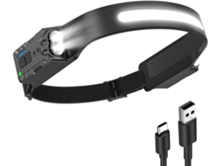 Lanterna De Cabeça Led Recarregável, Potente (1200 Mah), À Prova D'água, Usb E Com 8 Modos