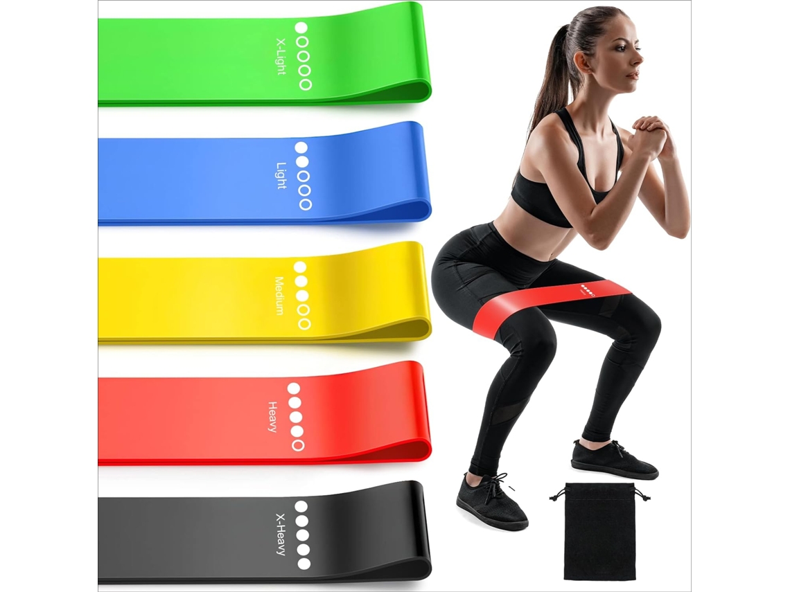 Bandas de resistencia 5 piezas, entrenamiento de fuerza, banda elástica adecuada para yoga, fitness, Cuich