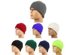 Gorro De Lana Cálido A Rayas De Color Liso Para Trabajo Al Aire Libre, Unisex, Invierno.
