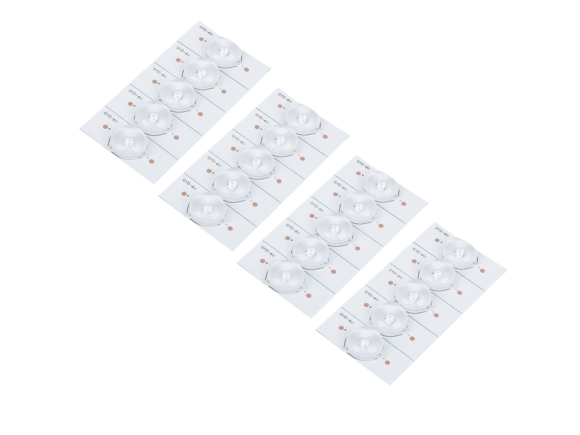 20 Piezas Chips Led Smd Luz Blanca 6v Con Lente Óptico Para Reparación De Tv Led