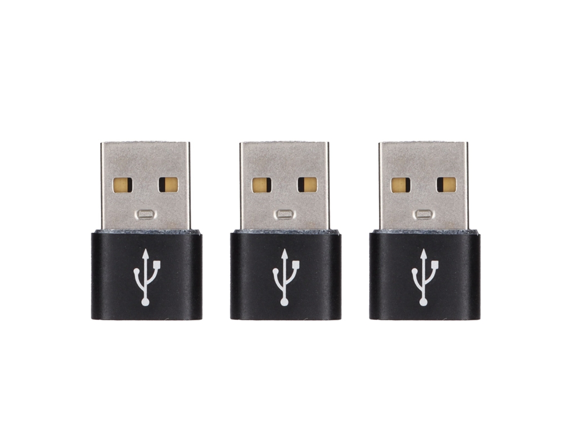 Adaptador USB 2.0 macho a USB tipo C hembra. Unidad flash de metal para portátil y teléfono móvil (blanco).