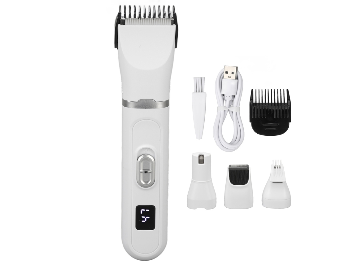 Kit De Cortadores Para Perros Con 4 Cuchillas Inalámbrico Recargable Trimmer De Pata Bajo Ruido Blanco