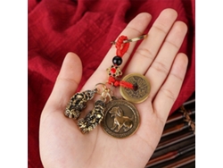 Llavero con colgante de moneda de los Cinco Emperadores y Pi Xiu Pickifypunnyb Slo Slowmoose