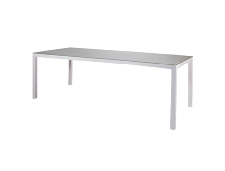 Mesa Conceptual Rectangular Aluminio Blanco Y Vidrio Templado Ligero 22090