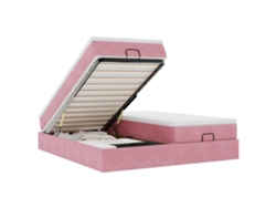 Maison Exclusive - Estructura De Cama Otomana Colchones Terciopelo Rosa 180x200cm