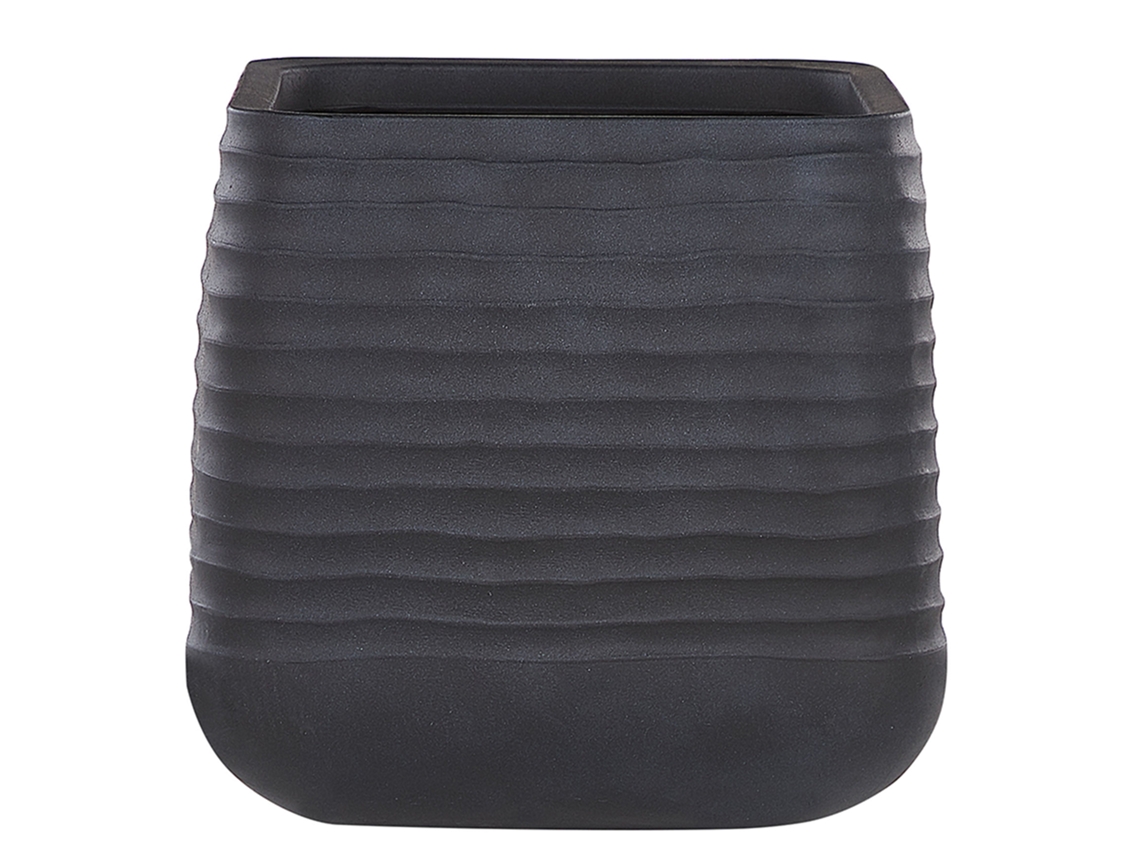 Maceta grande BELIANI Parikia de Poliresina Negro 50x50x49