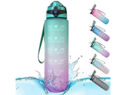 Botella Deportiva De 1 Litro Con Marcaciones De Tiempo Y Pajitas. Botellas Con... Rosewell