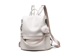 Mochila para mujer de piel sintética, estilo informal, antirrobo, color blanco, Hexinyigjly