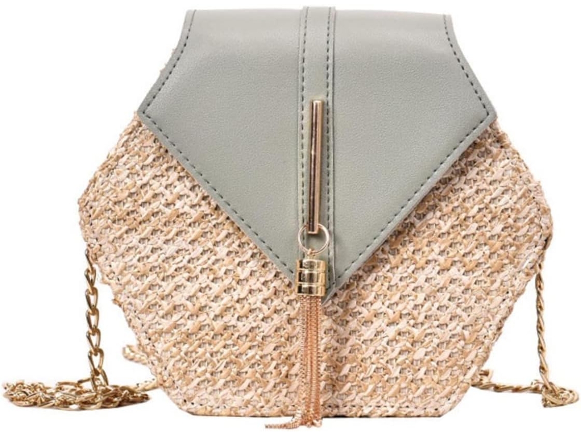 Bolso Bandolera De Cadena Tejida, Monedero, Cartera, Bolsos De Mano Con Flecos C...