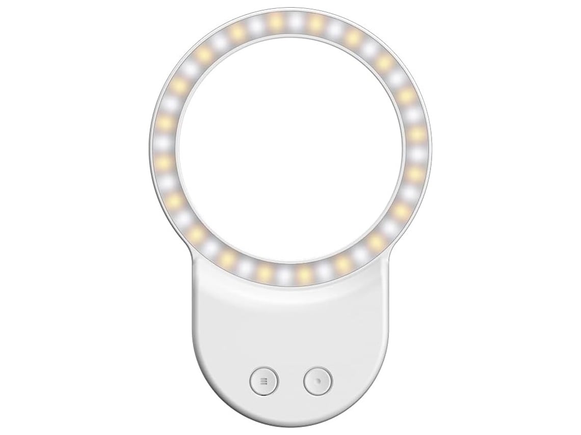 Luz magnética para celular, ideal para selfies, compatible con tablets y para fotografía con laptop. 3 modos ajustables. Bisbisous (blanca).