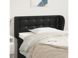 Cabecero De Cuero Sintético Negro 93x23x78/88 Cm