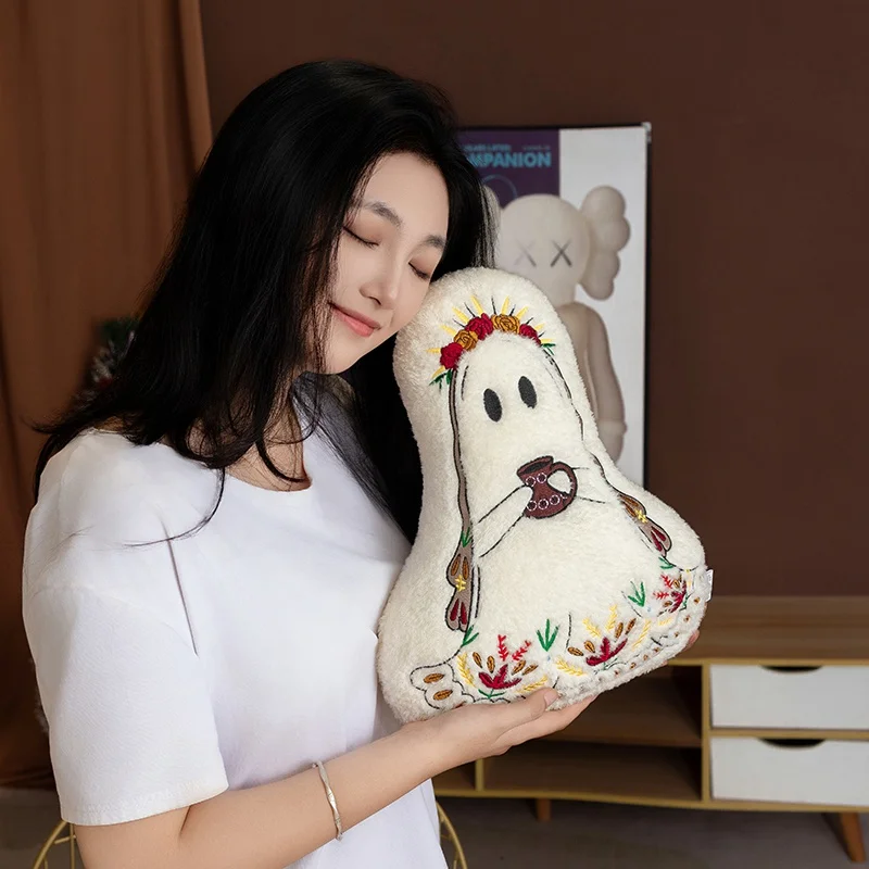 (corona Blanca, 38 Cm) Almohada/cojín Realista De Fantasma De Halloween Para Adultos