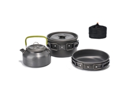 Juego De Utensilios De Cocina Portátiles Para Acampar Y Hacer Senderismo, Kit De Cocina Para Exteriores Alumina Con Olla Y Sartén.