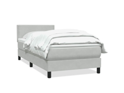 Maison Exclusive - Cama Box Spring Con Colchón Terciopelo Gris Claro 80x220 Cm