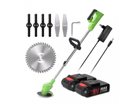 Cortacésped Eléctrico con 2 Baterías 7 Herramientas de Corte y Cargador - GOEIK