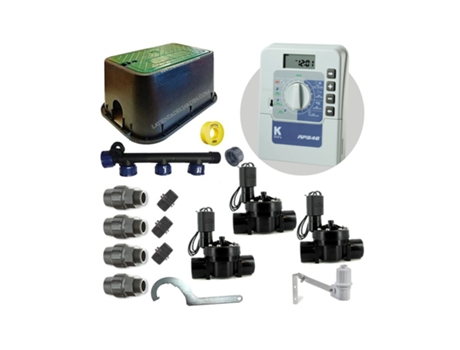 Kit Profesional Riego Automático Krain de 3 Zonas 24V para Tuberia 32Mm K RAIN