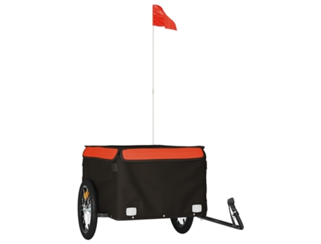 Remolque para bicicleta hierro VIDAXL negro y naranja (45 kg)