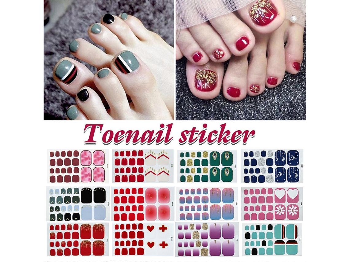 Pegatinas para uñas de los pies DIY para decorarlas Nostalgia88 (12 unidades)