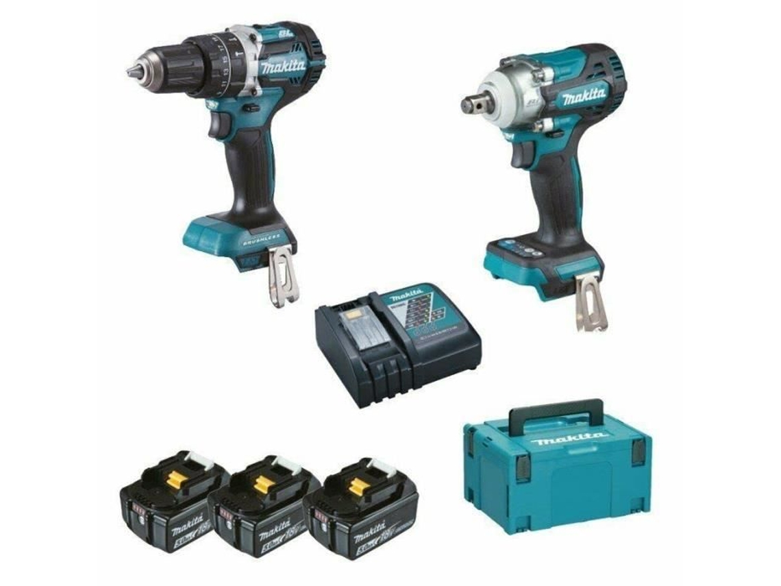 Combo Dhp484Z Dtw300Z Bl 18V Lxt 5Ah 3 Bat. marca makpac MAKITA