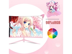 Mito Del Rosa Por El Negro: Monitor Curvo Rosa Wukong Fyhxele De 27 Pulgadas, Qhd 2k, 165 Hz, 1800r, Para Juegos, Hdr10