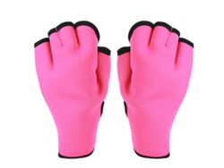2026rebe-1 Par De Guantes De Natación Con Membrana Resistente Al Deslizamiento Dedos Cortos Entrenamiento Niños Niñas Rosa Talla S