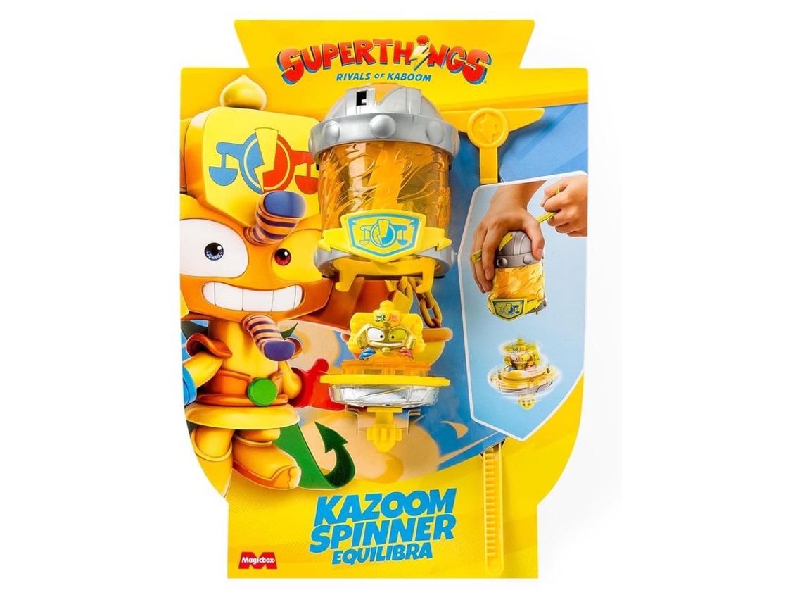 Superthings Power Warriors KAZOOM Spinner Equilibra Amarillo Caja Mágica (Cb/49143)