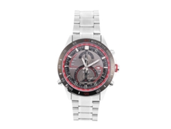 Relógio Casual Masculino De Couro Marrom Escuro Com Pulseira De Pu E Caso Dourado Rosa