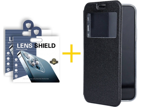 Carcasa + 2 Protectores de Cámara para Samsung Galaxy S21 Plus 5G SKYHE Negro