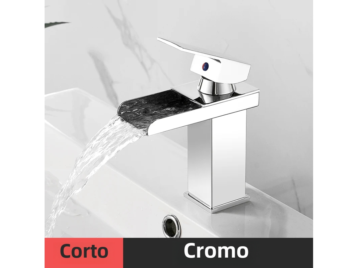 Grifo moderno de acero inoxidable para agua fría y caliente con monomando (estilo C plateado - corto)