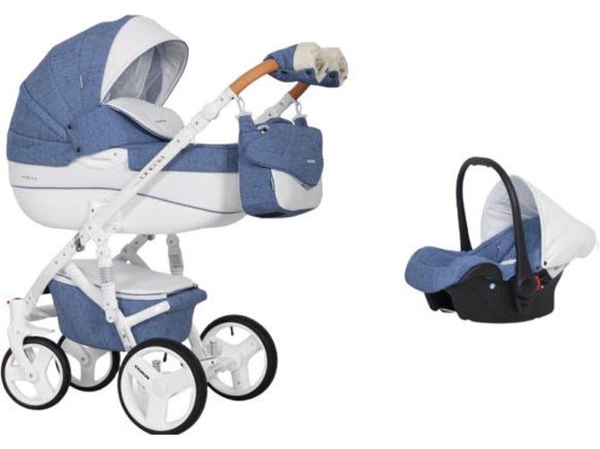 Carrito de Bebé Individual RIKO Brano Luxe + Carlo Isofix Ready Denim