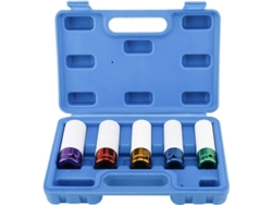 Set De 5 Tuercas De Impacto Para Llantas Metálicas De Pared Extra Delgada, Tamaños 15,17,19,21,22 Mm