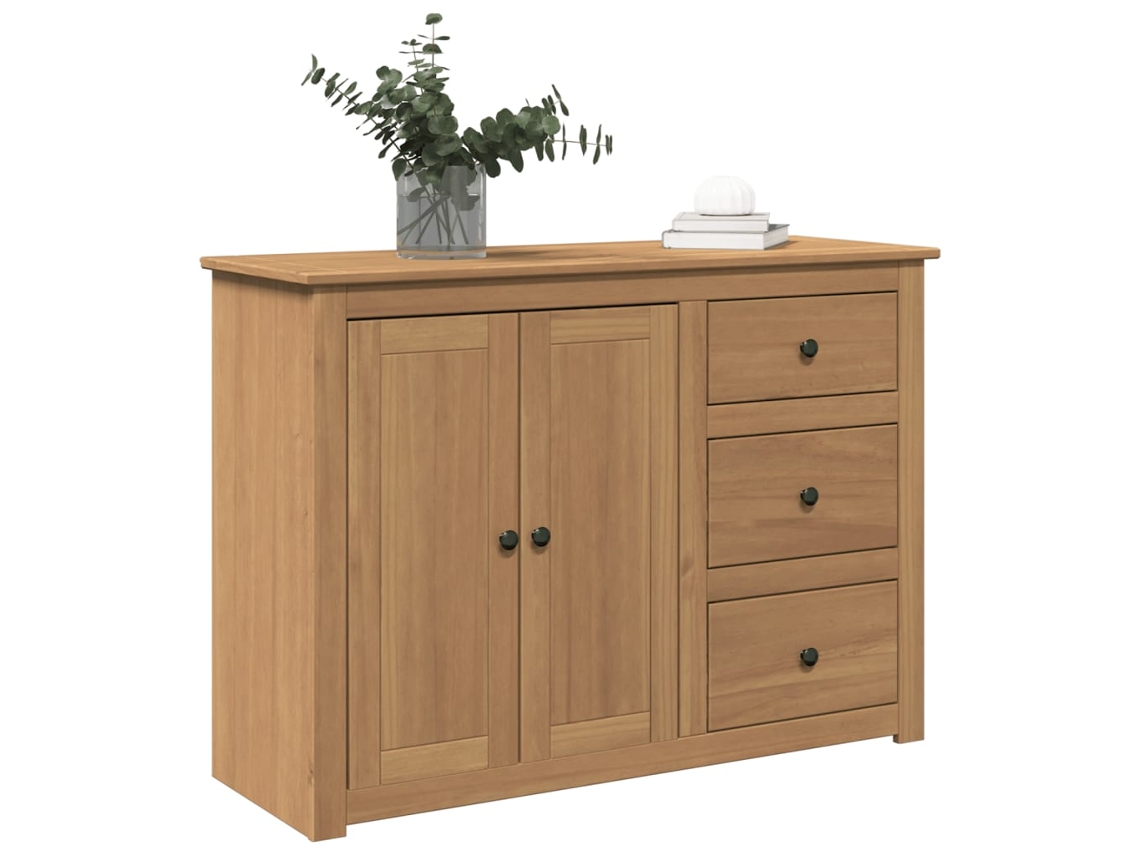 Aparador | Mueble De Comedor | Buffet Con Cajones Panama Madera Maciza Pino 112x40x80 Cm Wsd803770