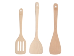 Juego De 3 Espátulas De Madera Sin Pintar, Utensilios De Cocina, Herramientas Para Sartenes Antiadherentes.