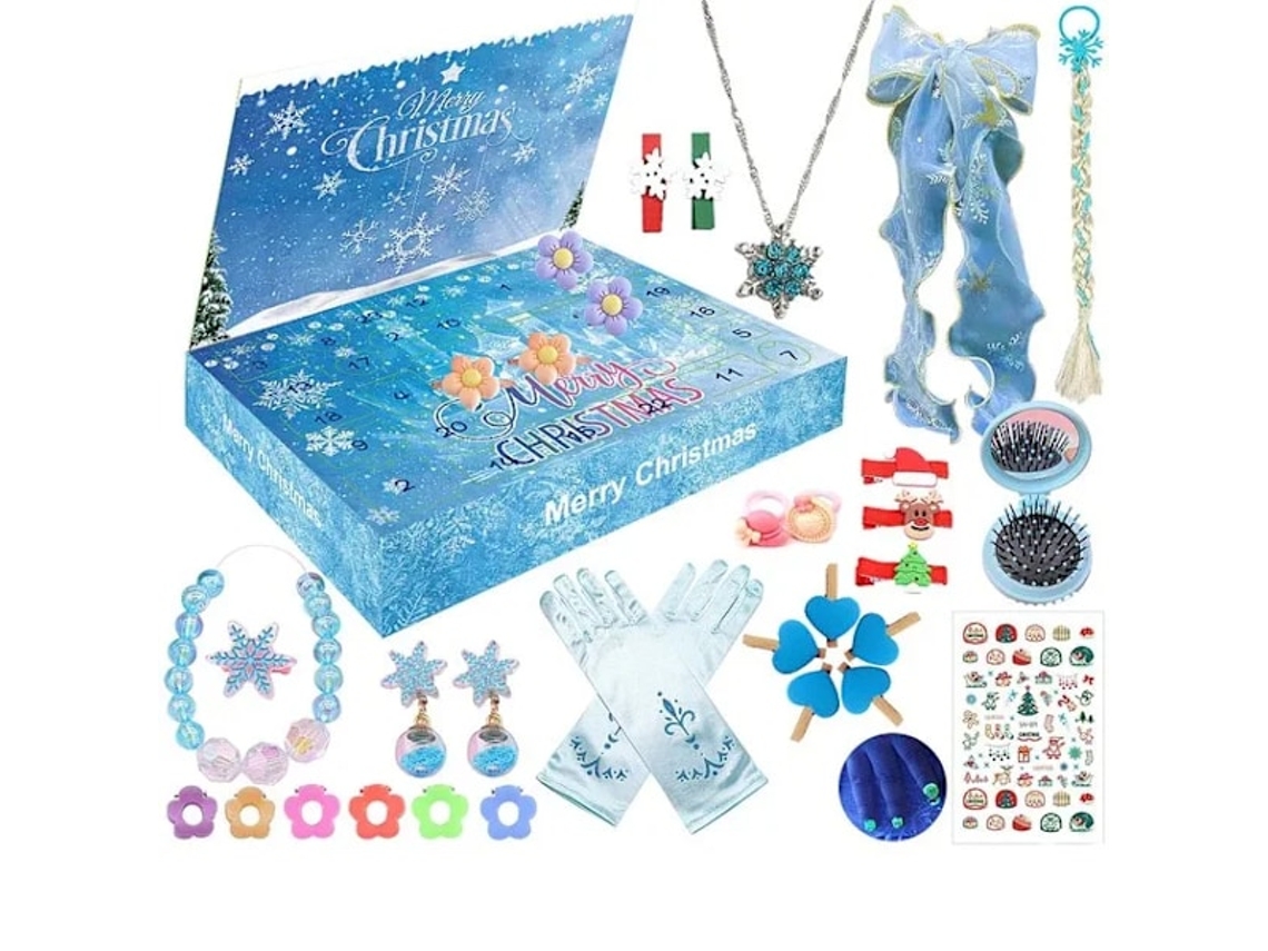 Calendario de Adviento 2026 con 24 piezas, juguetes antiestrés, Papá Noel, adorno para árbol de Navidad para armar, juguetes para niños Aeuzwr