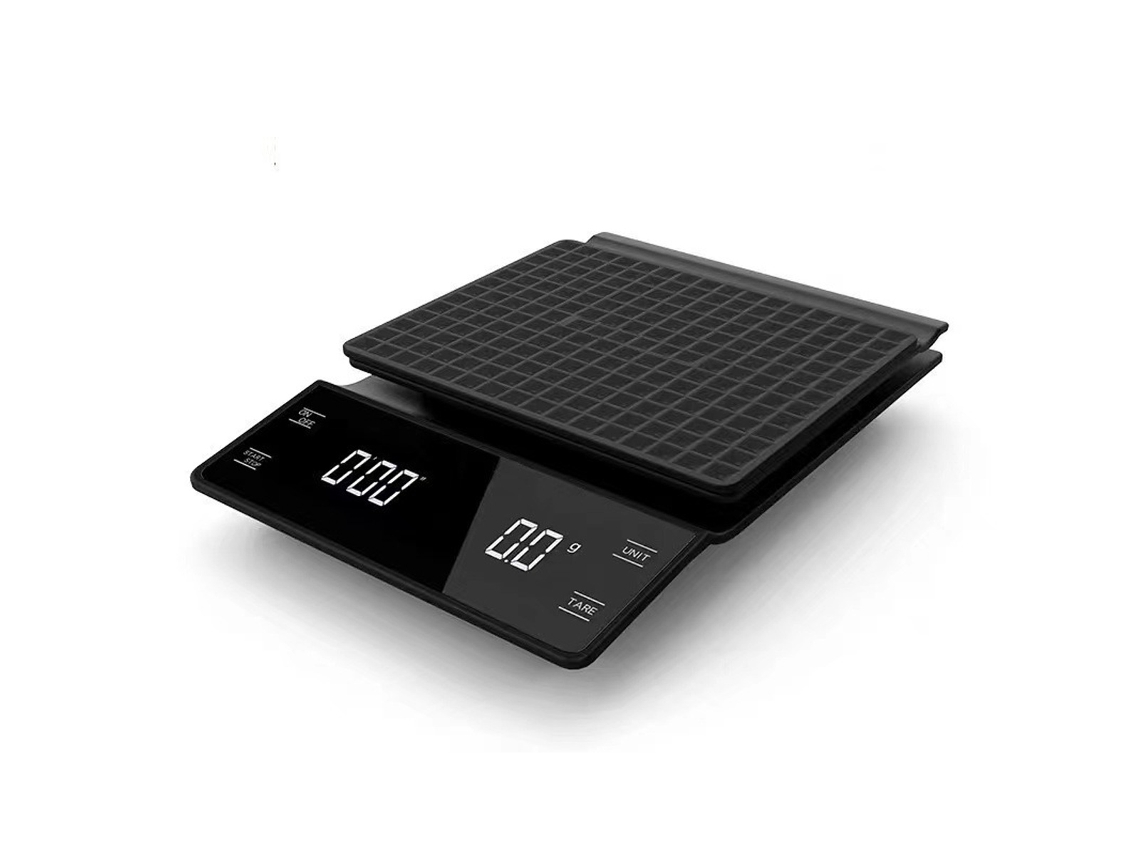 HYMNORA Báscula de Cocina y Café con Temporizador 3kg 0,1g Alta Precisión para Café Pour Over Drip Espresso con Pantalla LCD Retroiluminada
