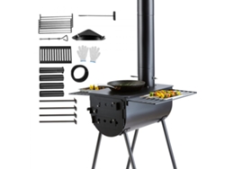 Horno Portátil De Leña Para Camping, Cámara 49,2 L, Chimenea Ø127 Mm, Acero Aleado Tekmaquinas