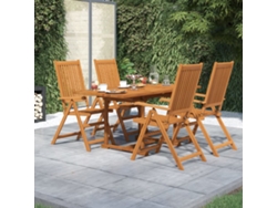 Juego de comedor de jardín de 5 piezas en madera maciza de acacia DKD Home Decor