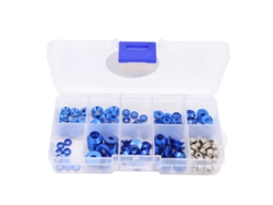 Kit De Tornillos Y Arandelas De Aluminio Cnc Para Coches Rc 1/10 1/8 Tuerca De Cabeza Redonda Plana Azul