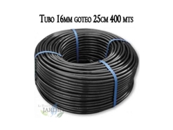 Tuberia Riego Por Goteo 16mm | Tubo Con Goteros Cada 25 Cm | Tuberia Goteo 16 Mm 400 Metros Negro Suinga