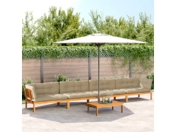 5 muebles de jardín de palets con cojines de acacia maciza, DKD Home Decor