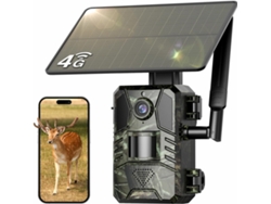 Cámara De Seguimiento Con Tarjeta Sim Integrada, Plan De Datos Ilimitados 4g, Transmisión En Vivo Hd 2k, Panel Solar De 4 W (verde)