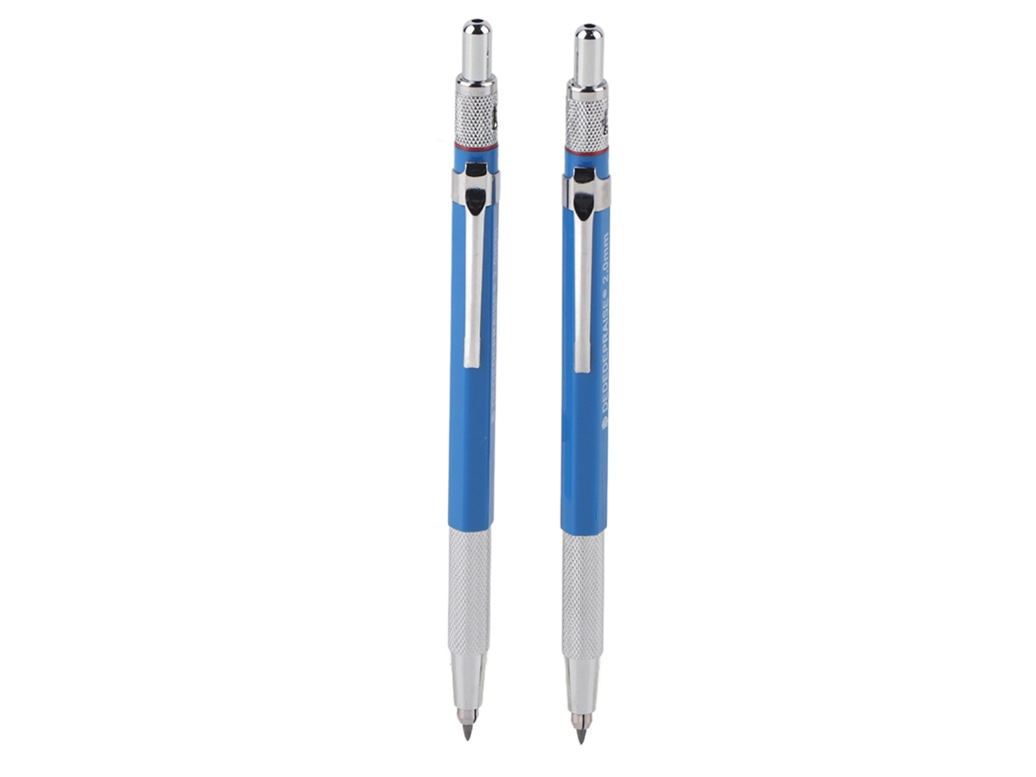 2 Lápices Mecánicos Metálicos De Clic De 2,0 Mm Para Dibujo, Diseño Y Escritura Escolar.