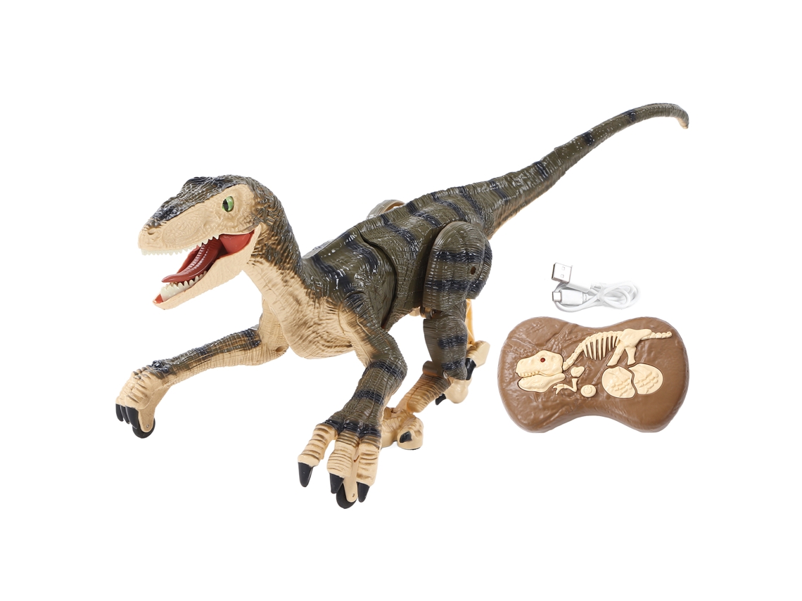 2026-dinosaurio Grande Control Remoto 2.4g Inalámbrico Recargable Simulación Velociraptor Con Luces Para Niños