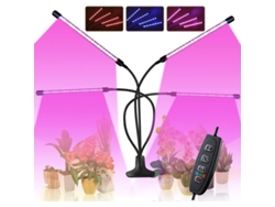 Lámpara de cultivo de 40 W con 80 LED, clip ajustable de 360°, temporizador de 3/6/12 h, 3 modos y 10 niveles de brillo para plantas.