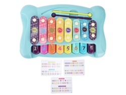 Bj-brinquedo Xilófono Piano Bebê Com Teclado Multicolor, Instrumento Musical Educativo Para Bebês E Crianças Pequenas Azul