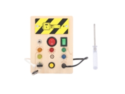 Dan26-juguete De Madera Led Para Niños Tablero De Actividades Educativo Con Llave Y Candado Para Motricidad 36+ Meses Rectangular Corto