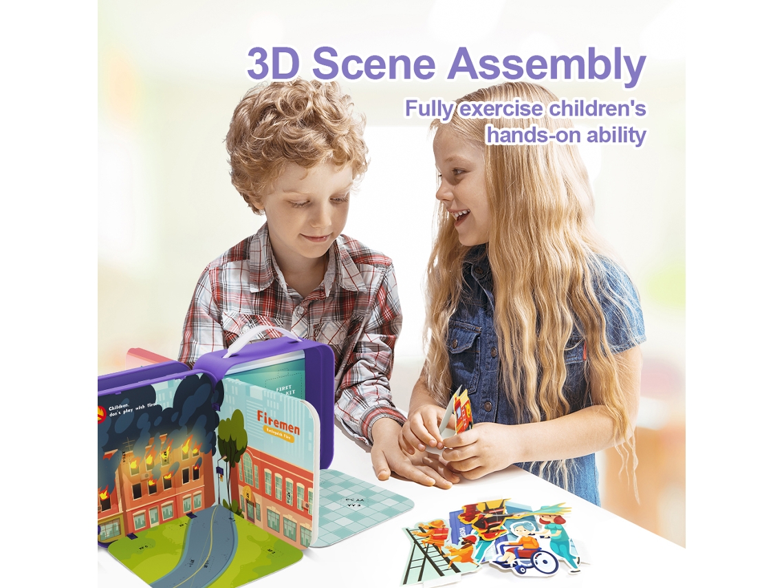 Dan26-libro De Rompecabezas 3d Y Juguete Diy Para Niños Caja De Cognición Educativa Regalo Preescolar Navidad 3+ Niños Niñas